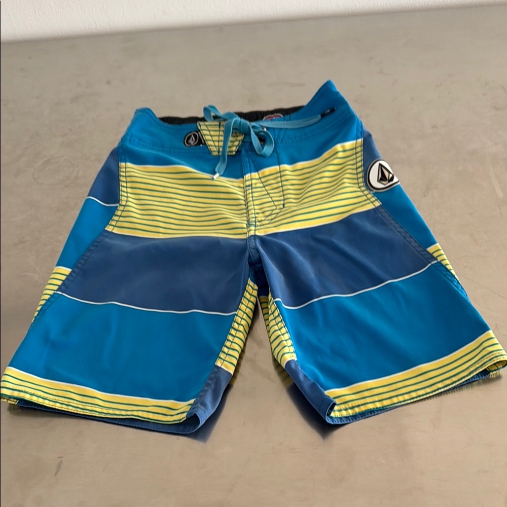 Volcom Kids Swim Trunks - Blue and Yellow